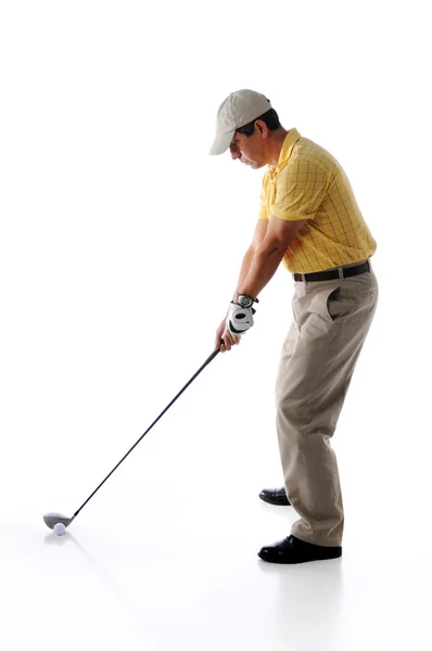 Készen áll a swing golfozó — Stock Fotó