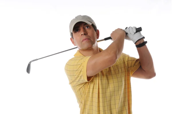 Golfer after swing — Stock Photo, Image