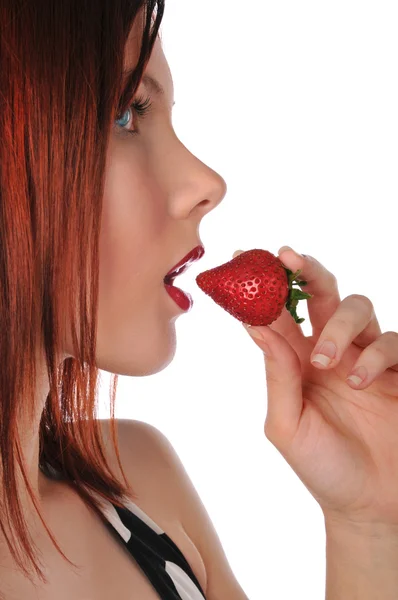 Young woman with strawbarry — Stock Photo, Image