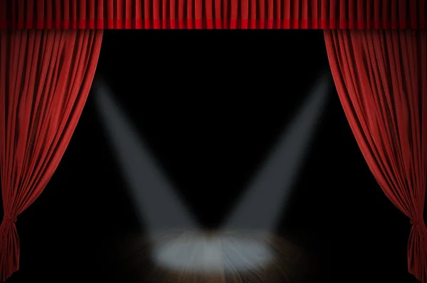大きな赤いカーテン ステージ — ストック写真