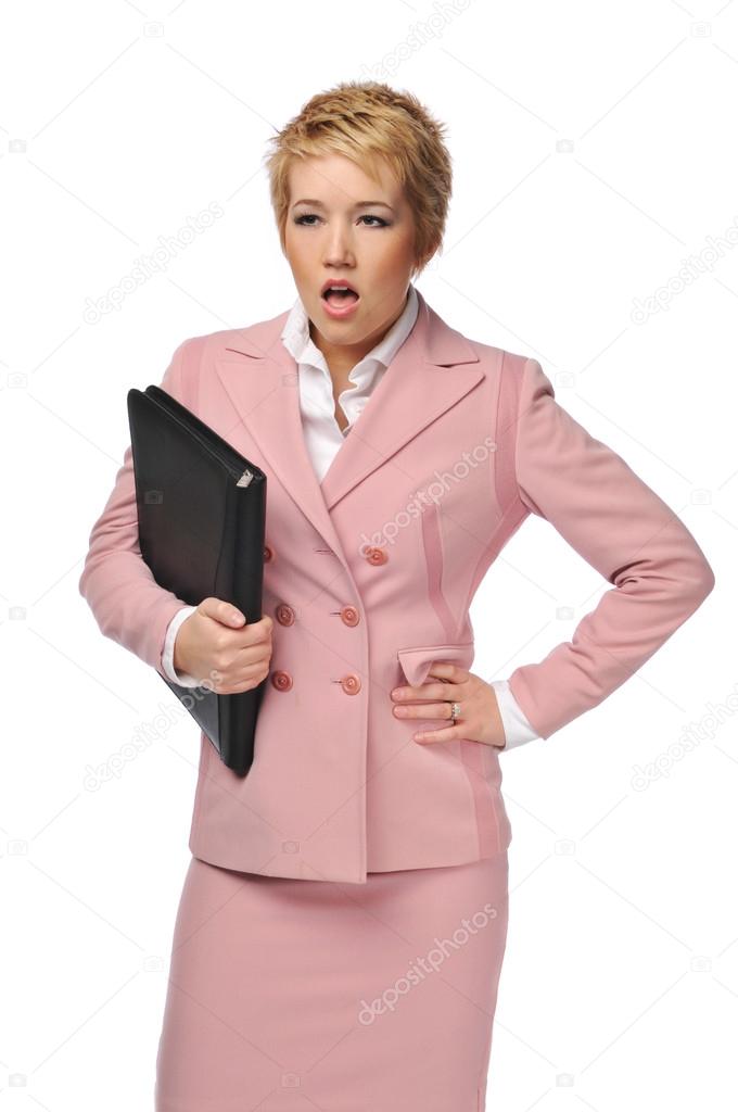 Businesswoman expressing anger