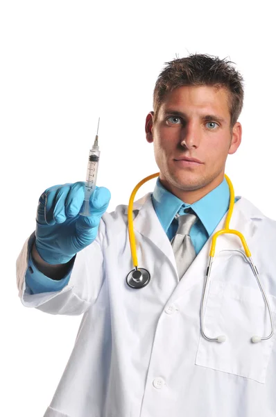 Doctor holding syringe — Stock Photo, Image