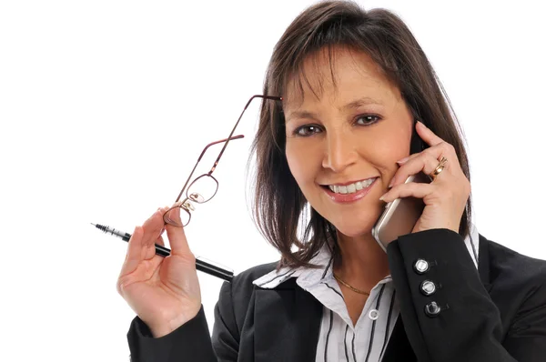 Zakenvrouw op de mobiele telefoon — Stockfoto