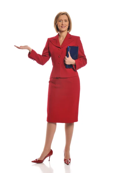 Affärskvinna druring en presentation — Stockfoto