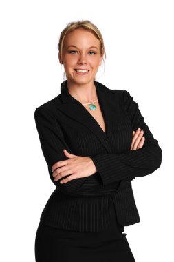 Genç iş kadını gülümsüyor