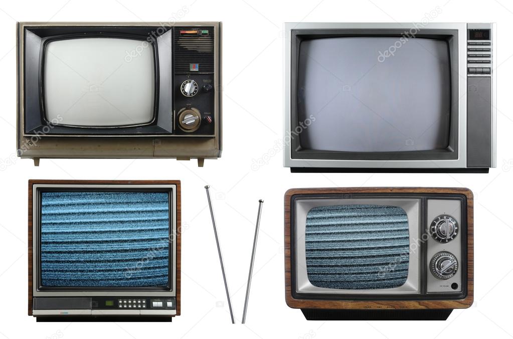 Old vintage televisions