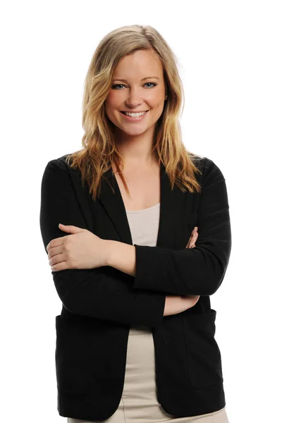 Młoda bizneswoman uśmiechnięta — Zdjęcie stockowe