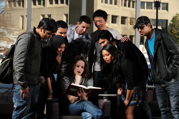 Diverse Group of Students in College Campus