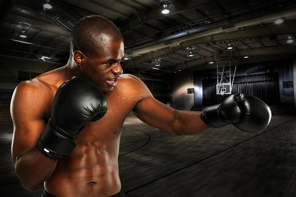Yopung afrikanisch-amerikanischer Boxer — Stockfoto