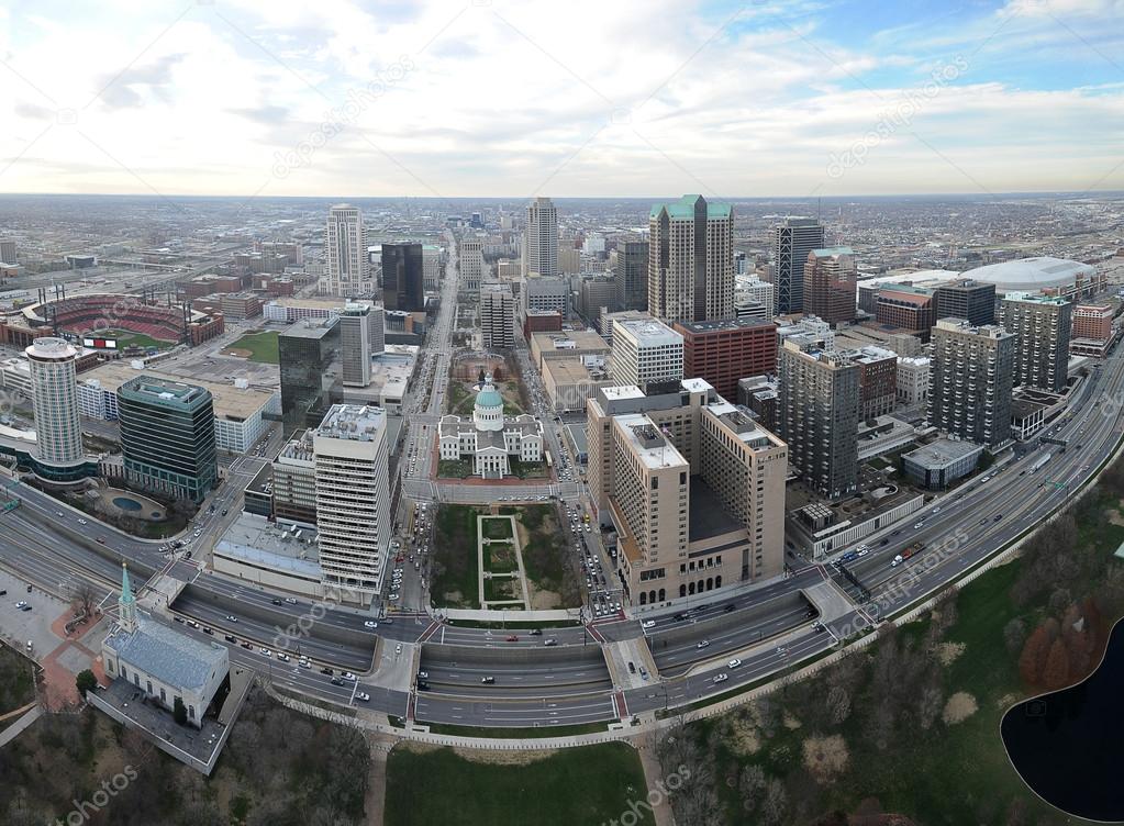 Aerial View of the city of Saint Louis, Missouri
