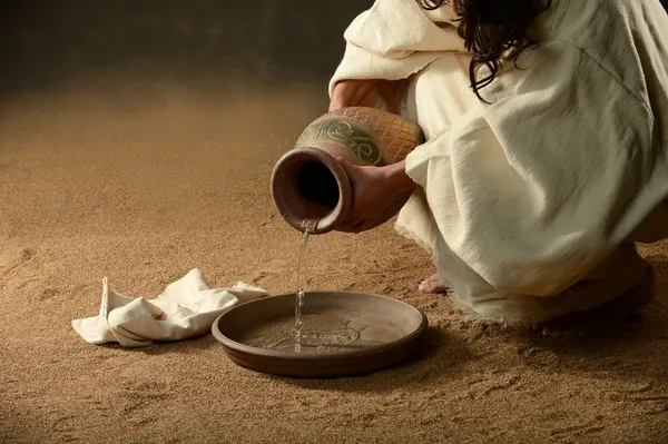 Jesus with a jug of water — Stock Photo, Image