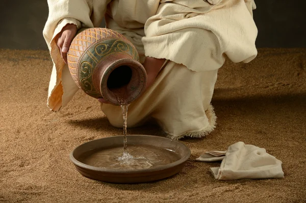 Jesus with a jug of water — Stock Photo, Image