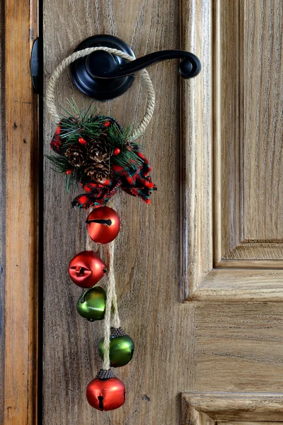 Christmas Ornament hanging from the door — Stock Photo, Image