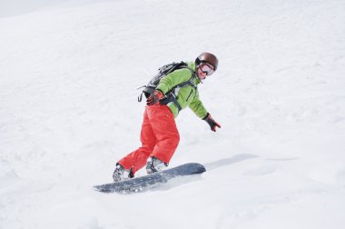 dağlar, kadın snowboarder
