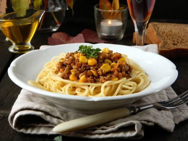 Italiaanse spaghetti diner — Stockfoto