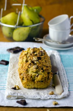 kek çikolata ve armut