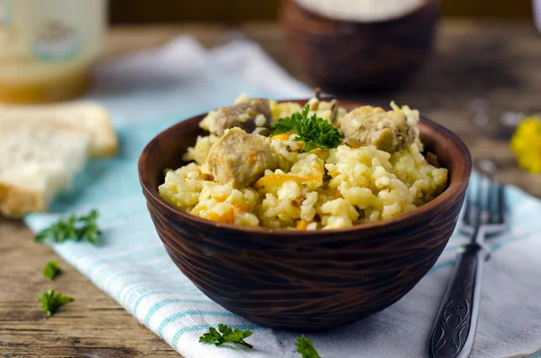 Pilaf with meat — Stock Photo, Image