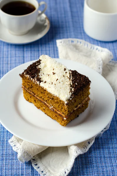 Sponge of-cake with apricot jam in COCONUT — Stock Photo, Image