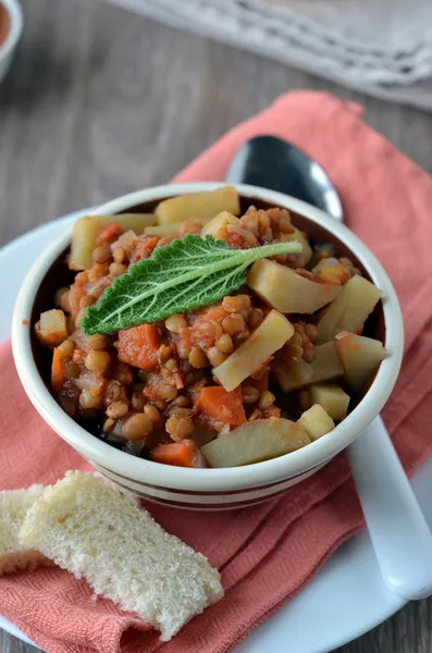 A stew of lentils and vegetables — Stock Photo, Image