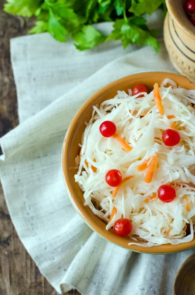 Cabbage salad with viburnum — Stock Photo, Image