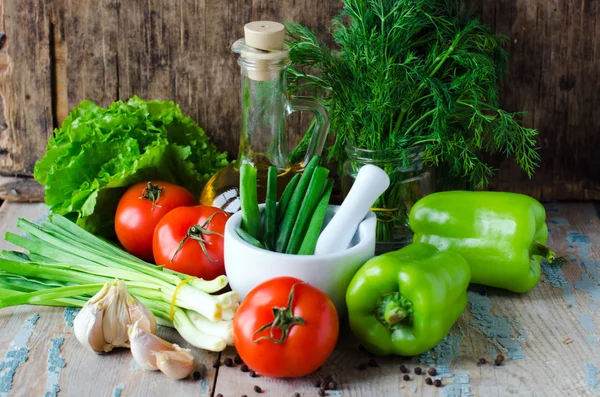 Zöldségek és fűszerek — Stock Fotó