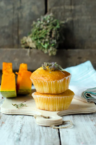 Pompoen muffins — Stockfoto