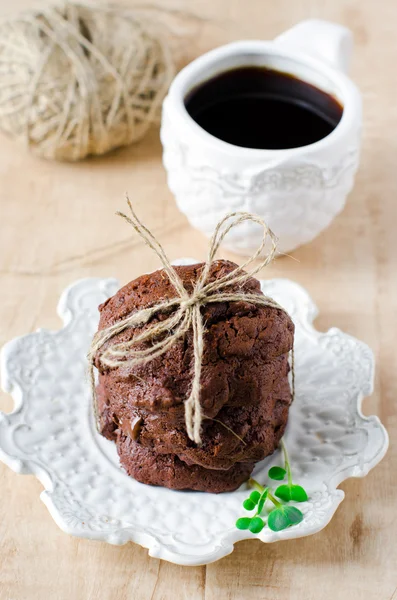 Koffie met koekjes — Stockfoto