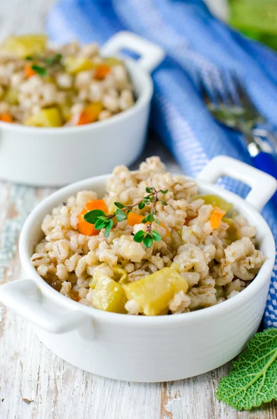 Gachas de cebada con verduras —  Fotos de Stock