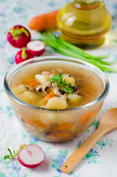 Овощной суп с бобами — стоковое фото