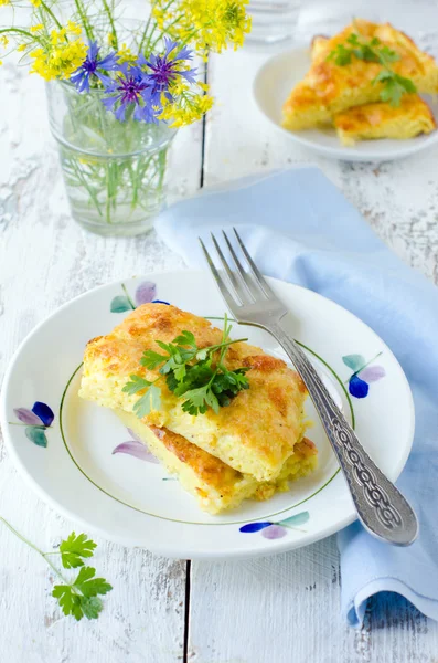 Pie zucchini and cheese — Stock Photo, Image