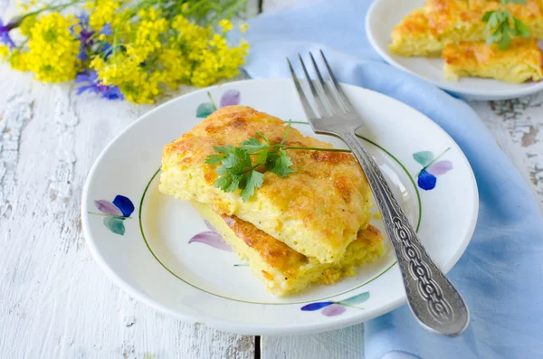 Pie zucchini and cheese — Stock Photo, Image