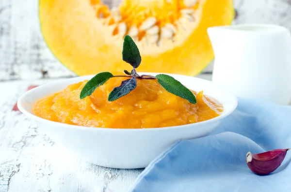 Pumpkin puree soup — Stock Photo, Image