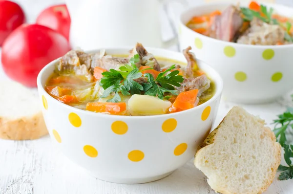 Turkey soup with vegetables — Stock Photo, Image