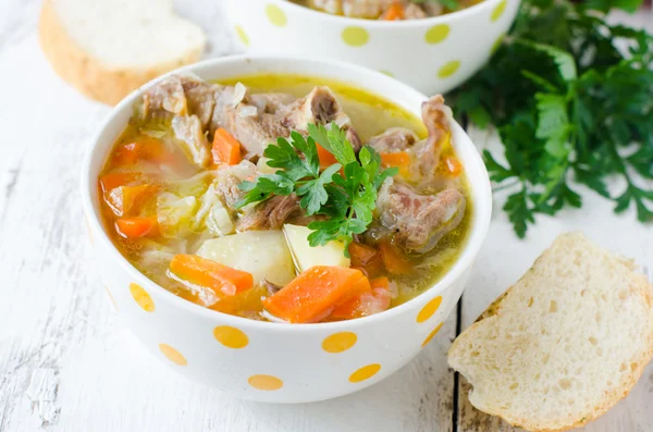 Turkey soup with vegetables — Stock Photo, Image