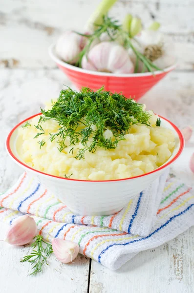 Mashed potatoes or baked with garlic — Stock Photo, Image