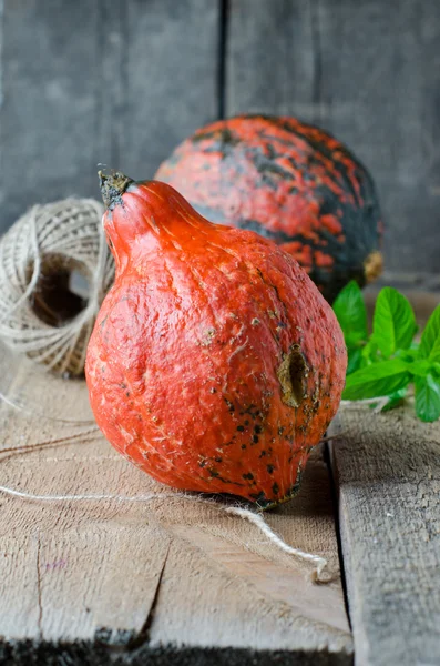 Pumpkin on a wooden table — Stock Photo, Image