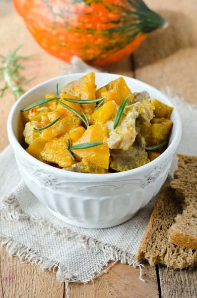 Meat stew with pumpkin — Stock Photo, Image