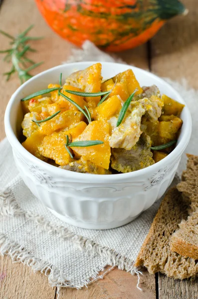 Meat stew with pumpkin — Stock Photo, Image