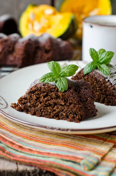 Pompoen chocoladetaart — Stockfoto