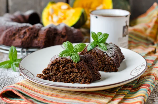 南瓜的巧克力蛋糕 — 图库照片