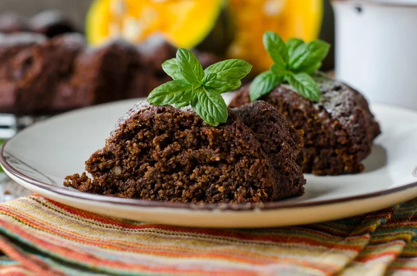 Pompoen chocoladetaart — Stockfoto