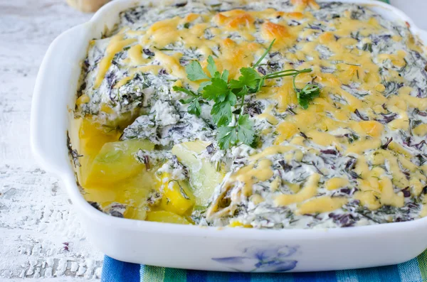 Calabacín y queso al horno — Foto de Stock