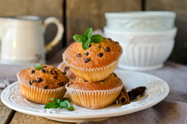 Muffins mit Schokotropfen — Stockfoto