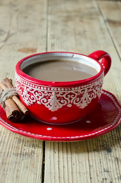 Hot cocoa with cinnamon — Stock Photo, Image