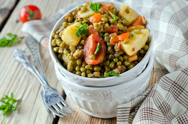 Fagiolini stufati con verdure — Foto Stock