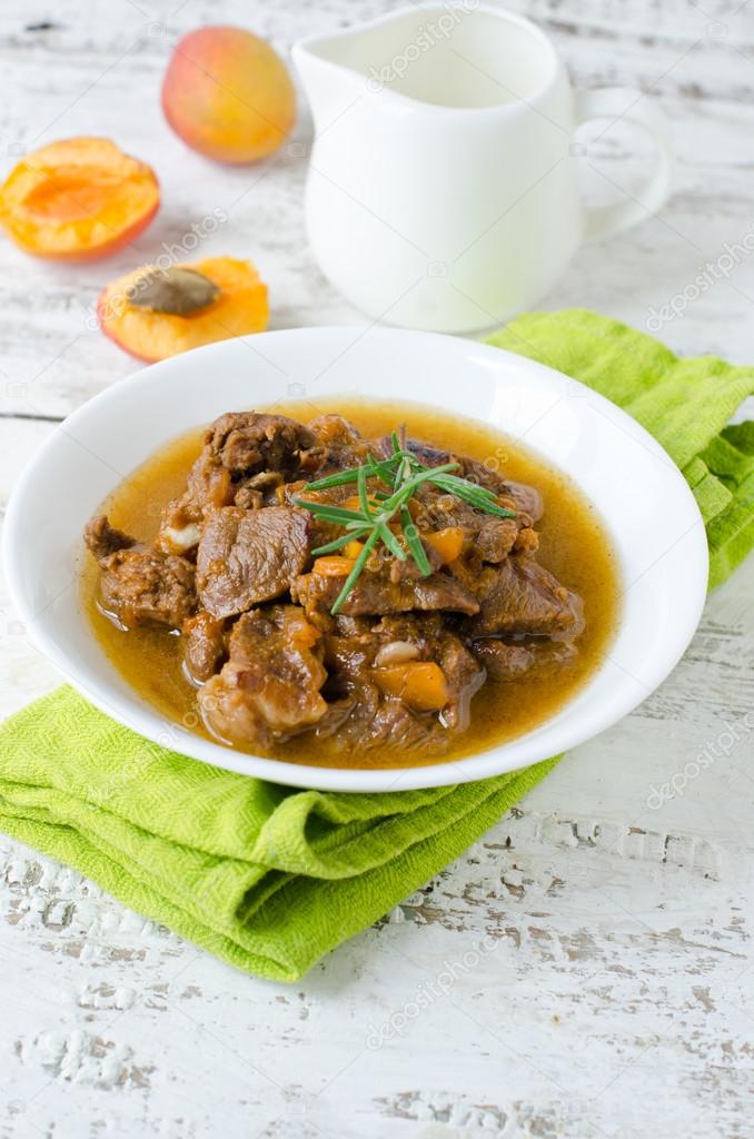 Lamb stew with apricots Stock Photo by ©teleginatania 37762349
