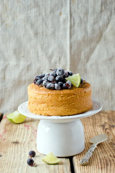 Pastel de esponja con bayas —  Fotos de Stock