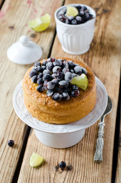 Pastel de esponja con bayas —  Fotos de Stock