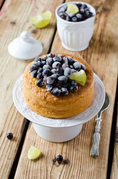 Pastel de esponja con bayas —  Fotos de Stock