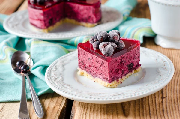 Berry cheesecake on a plate — Stock Photo, Image